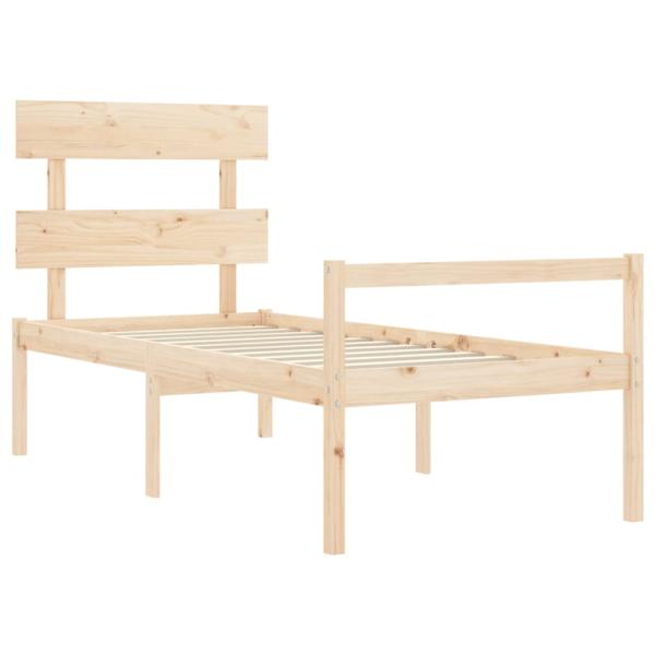 Seniorenbett mit Kopfteil Massivholz