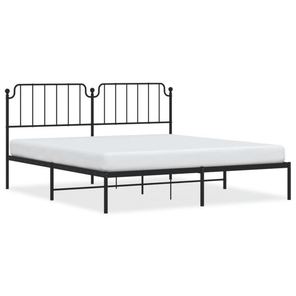 Bettgestell mit Kopfteil Metall Schwarz 183x213 cm