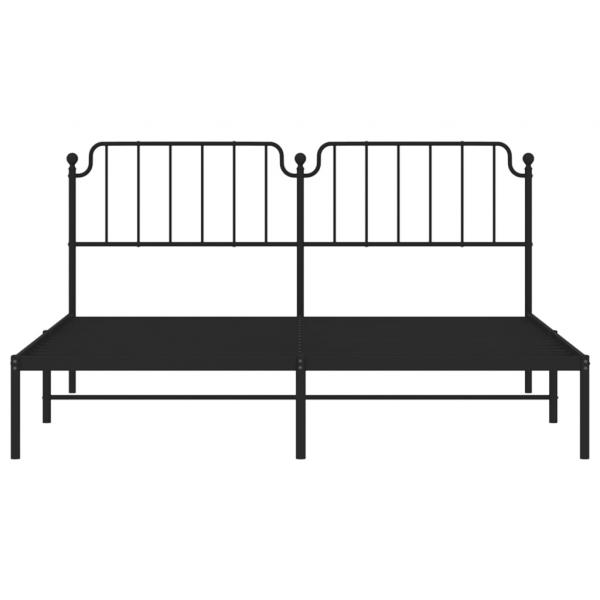Bettgestell mit Kopfteil Metall Schwarz 183x213 cm
