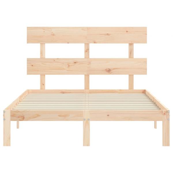 Massivholzbett mit Kopfteil 140x190 cm