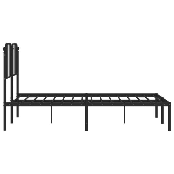 ARDEBO.de - Bettgestell mit Kopfteil Metall Schwarz 150x200 cm