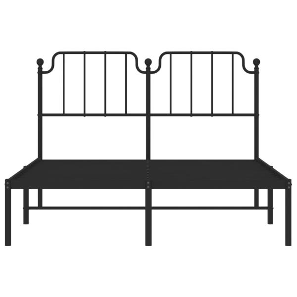 Bettgestell mit Kopfteil Metall Schwarz 150x200 cm