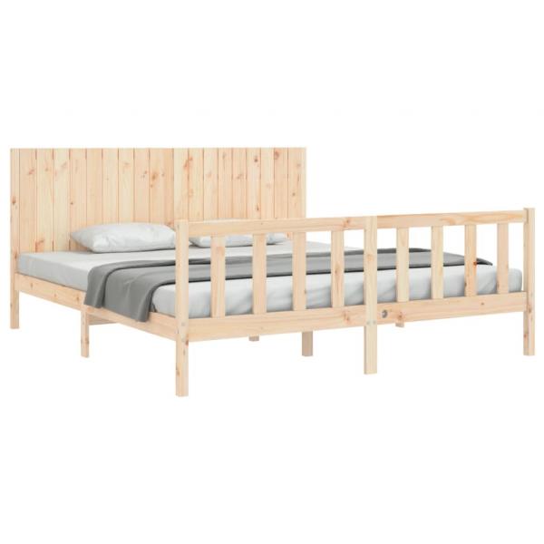Massivholzbett mit Kopfteil