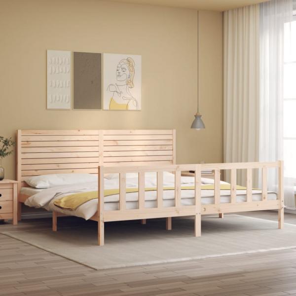 Massivholzbett mit Kopfteil