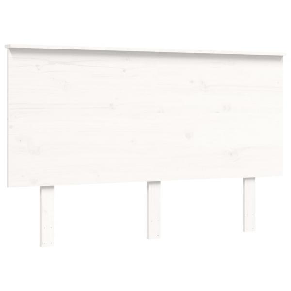 Seniorenbett mit Kopfteil Weiß Massivholz