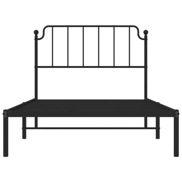 ARDEBO.de - Bettgestell mit Kopfteil Metall Schwarz 107x203 cm