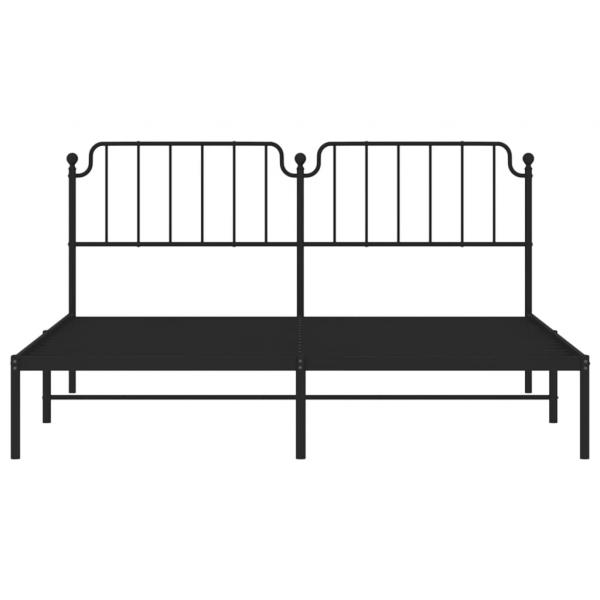 Bettgestell mit Kopfteil Metall Schwarz 180x200 cm