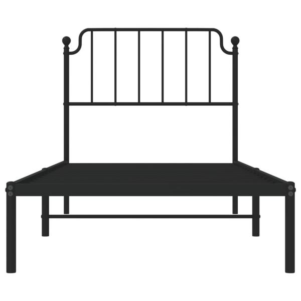 Bettgestell mit Kopfteil Metall Schwarz 90x190 cm