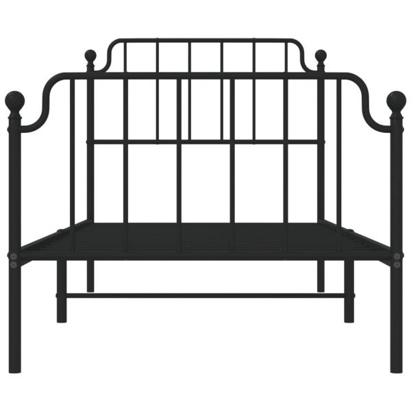 Bettgestell mit Kopf- und Fußteil Metall Schwarz 90x200 cm