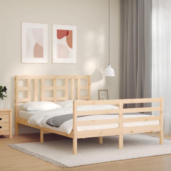 Massivholzbett mit Kopfteil