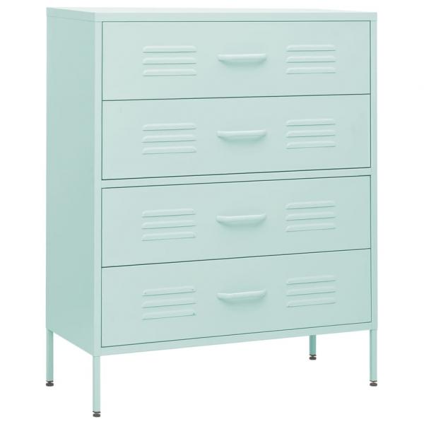 Kommode Minzgrün 80x35x101,5 cm Stahl  