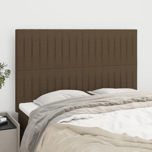 ARDEBO.de - Kopfteile 4 Stk. Dunkelbraun 72x5x78/88 cm Stoff