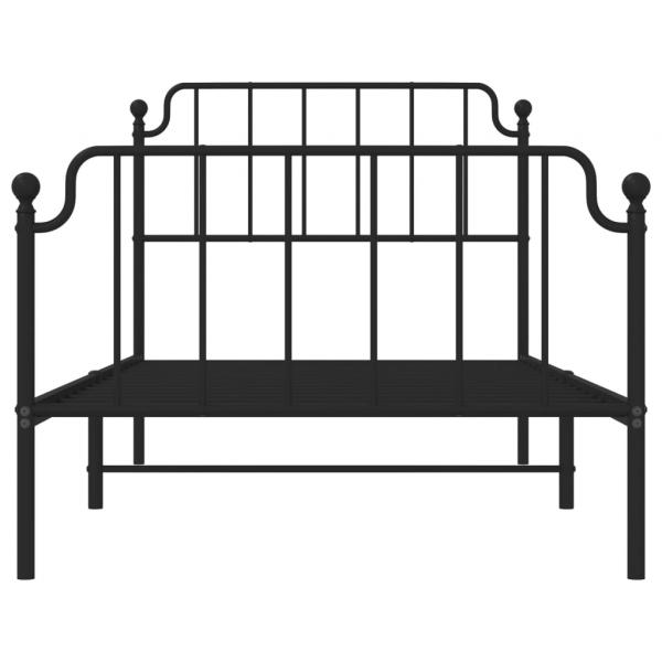 Bettgestell mit Kopf- und Fußteil Metall Schwarz 100x190 cm