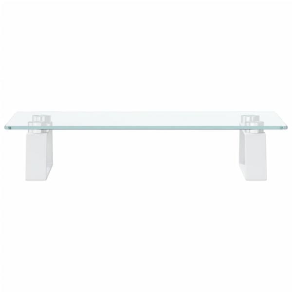 Monitorständer Weiß 40x20x8 cm Hartglas und Metall