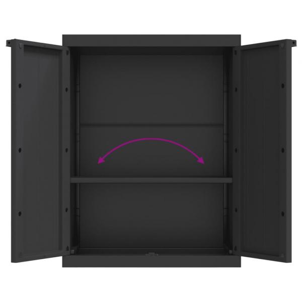 Gartenschrank Schwarz 65x37x85 cm PP