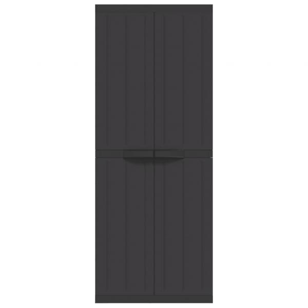 Gartenschrank Schwarz 65x37x165 cm PP