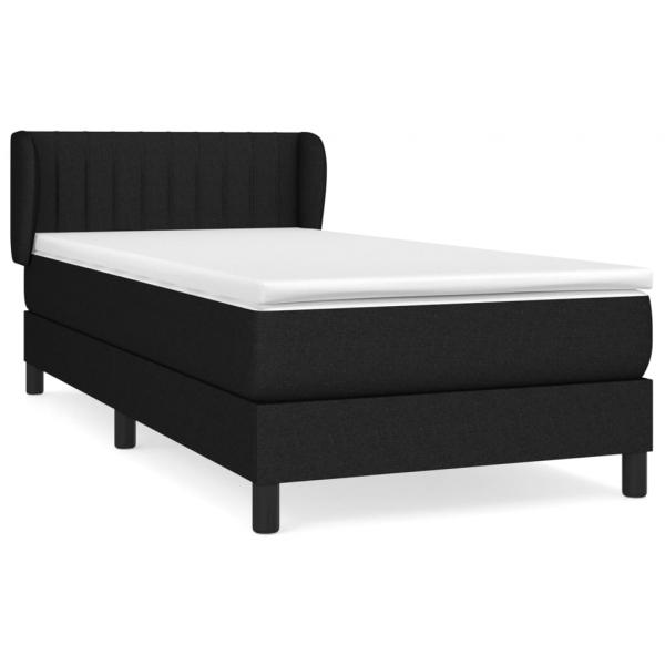 Boxspringbett mit Matratze Schwarz 80x200 cm Stoff