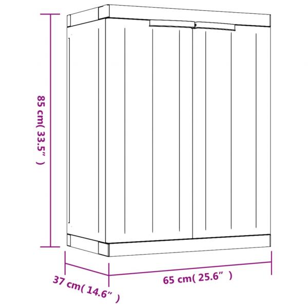 Gartenschrank Grau und Schwarz 65x37x85 cm PP