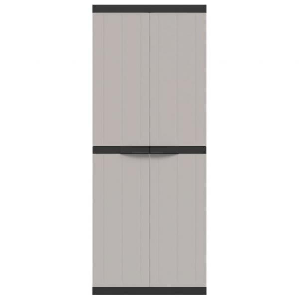 Gartenschrank Grau und Schwarz 65x37x165 cm PP