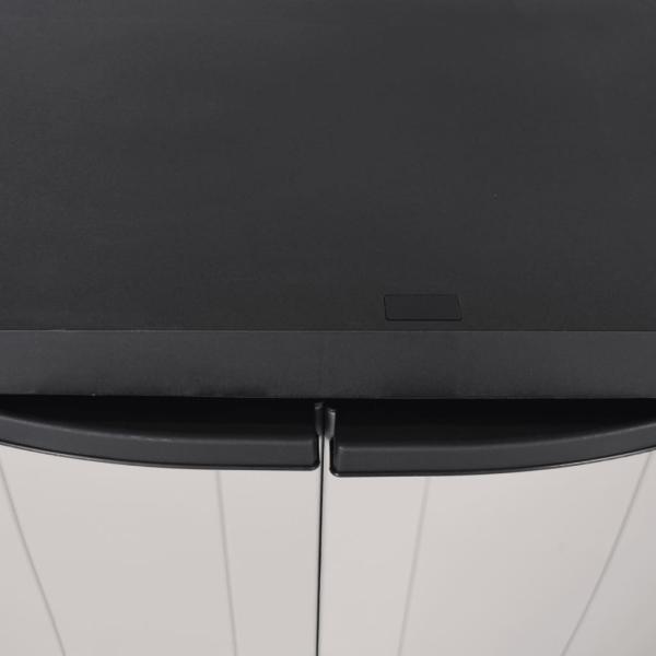 Gartenschrank Grau und Schwarz 97x37x85 cm PP
