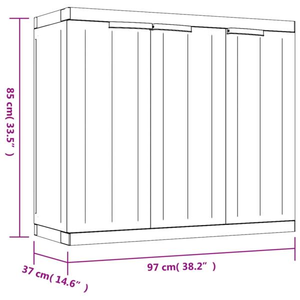 Gartenschrank Grau und Schwarz 97x37x85 cm PP