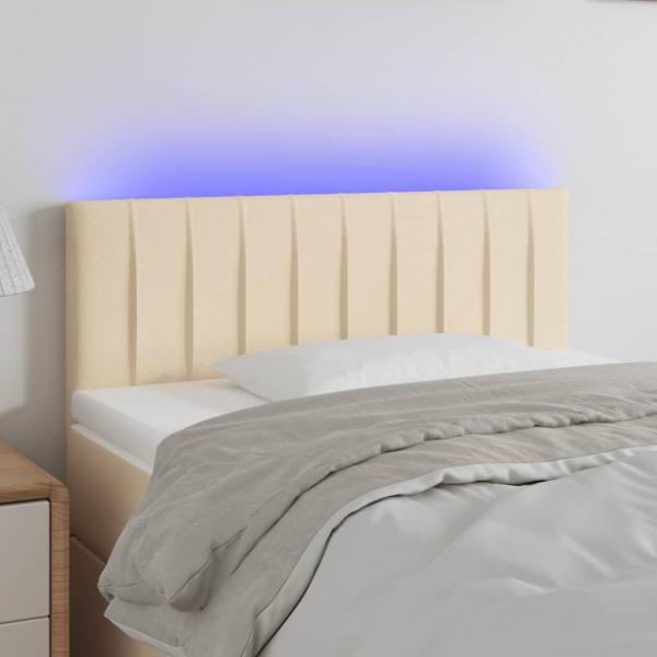 ARDEBO.de - LED Kopfteil Creme 80x5x78/88 cm Stoff