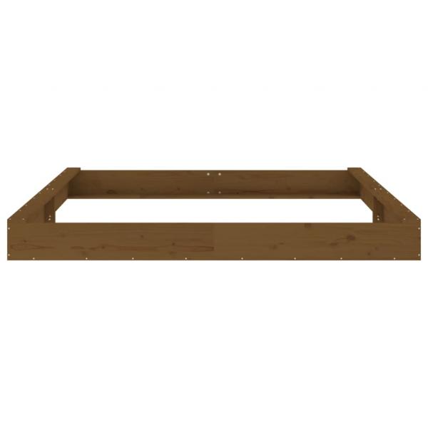 Sandkasten mit Sitzen Honigbraun Quadratisch Massivholz Kiefer