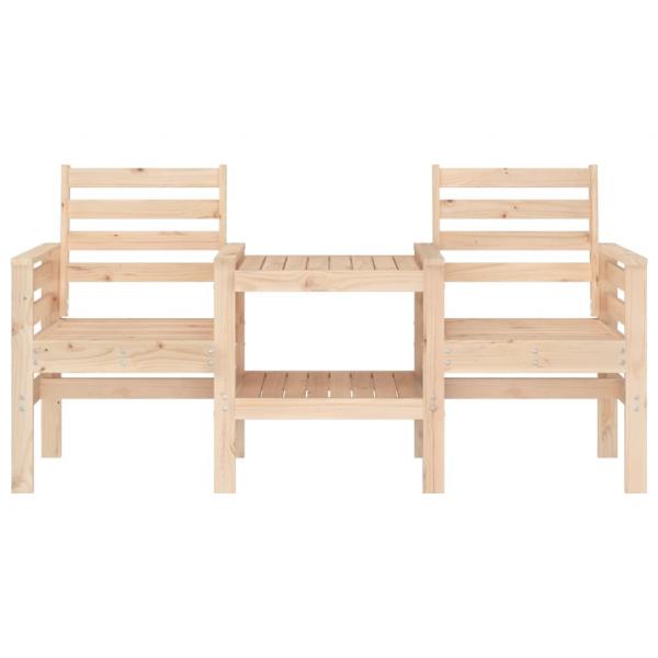 Gartenbank mit Tisch 2-Sitzer Massivholz Kiefer