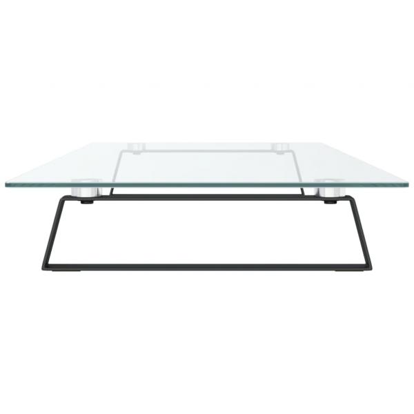 Monitorständer Schwarz 100x35x8 cm Hartglas und Metall