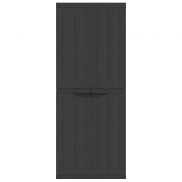 Gartenschrank Schwarz 65x37x165 cm PP