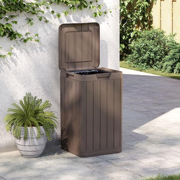 Outdoor-Mülltonne Braun 38x38x65 cm PP