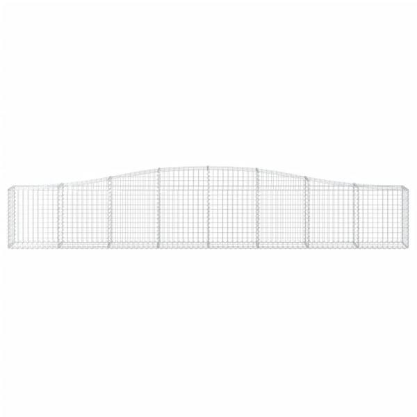 Gabionen mit Hochbogen 15 Stk. 400x30x60/80 cm Verzinktes Eisen