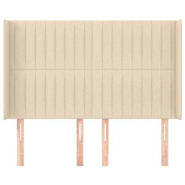 Kopfteil mit Ohren Creme 147x16x118/128 cm Stoff