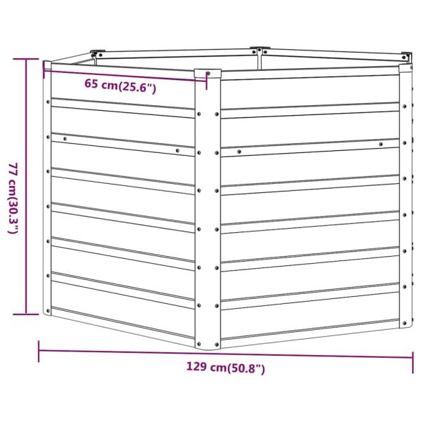 Hochbeet Rostig 129x129x77 cm Cortenstahl