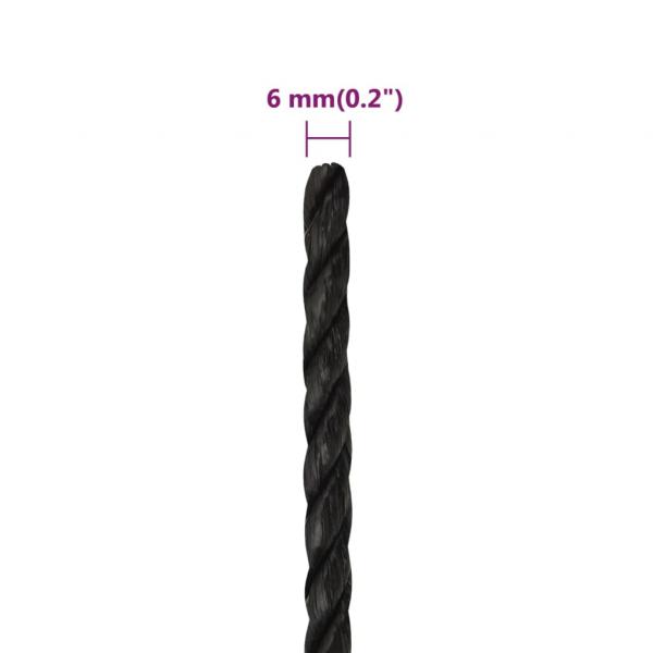 Arbeitsseil Schwarz 6 mm 100 m Polypropylen