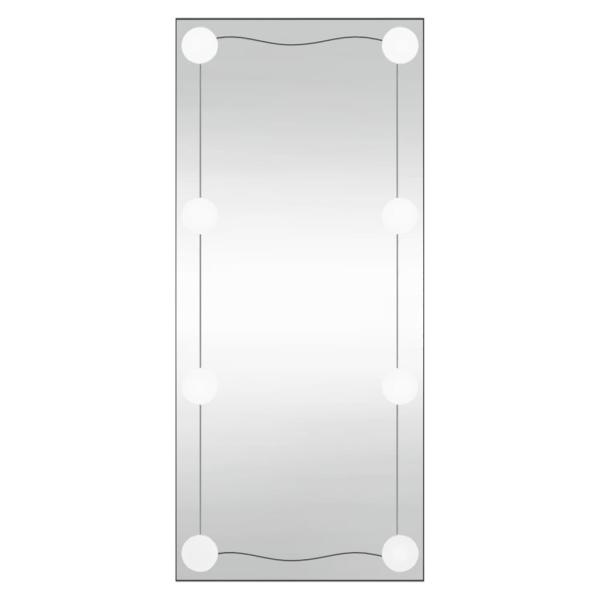 Wandspiegel mit LED-Leuchten 30x80 cm Glas Rechteckig