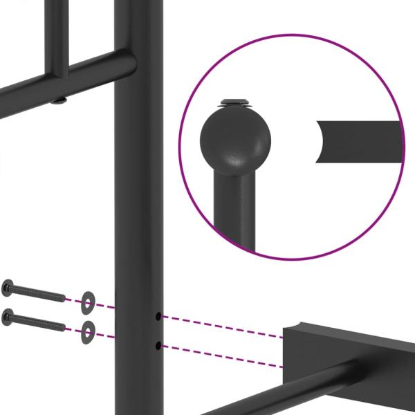 ARDEBO.de - Bettgestell mit Kopfteil Metall Schwarz 150x200 cm