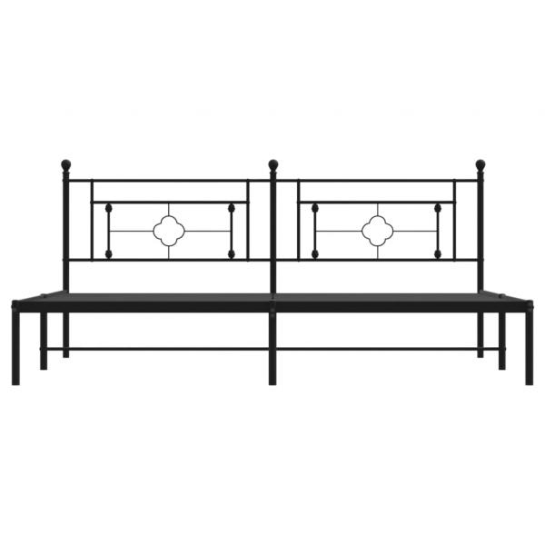 Bettgestell mit Kopfteil Metall Schwarz 200x200 cm