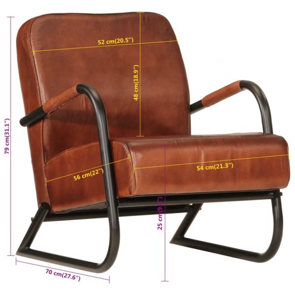 Sessel Braun Echtleder