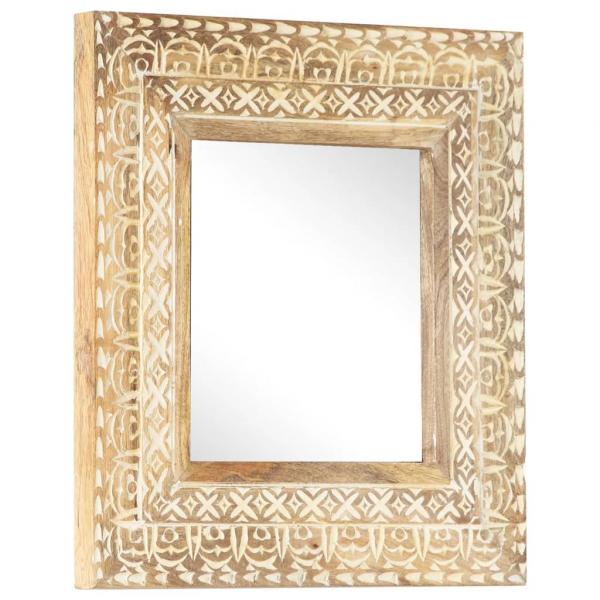 ARDEBO.de - Spiegel Handgeschnitzt 50x50x2,6 cm Massivholz Mango