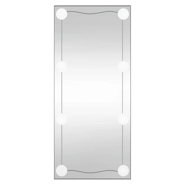 Wandspiegel mit LED-Leuchten 40x80 cm Glas Rechteckig