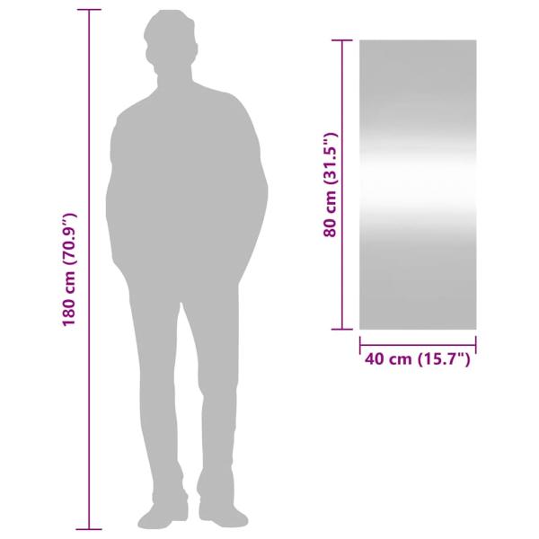 Wandspiegel 40x100 cm Glas Rechteckig