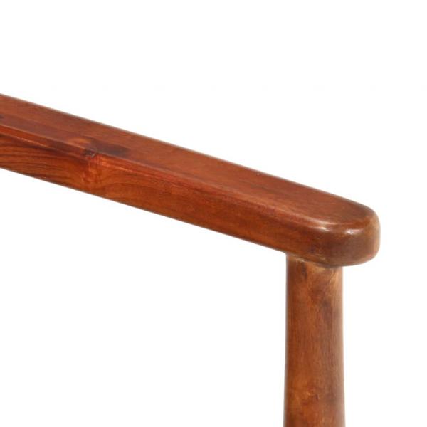 Sessel Schwarz Echtleder und Massivholz Akazie