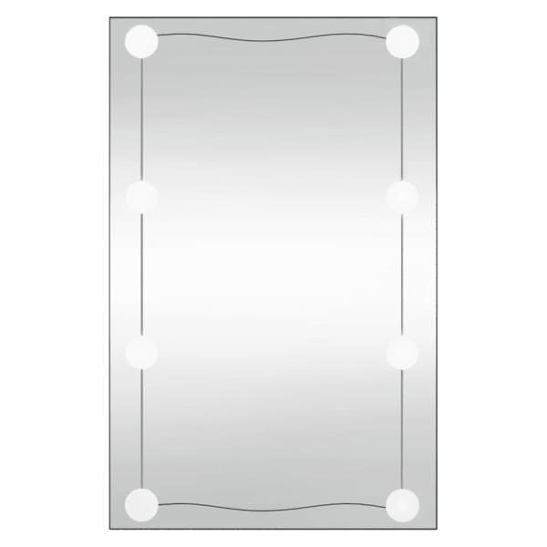 Wandspiegel mit LED-Leuchten 50x80 cm Glas Rechteckig