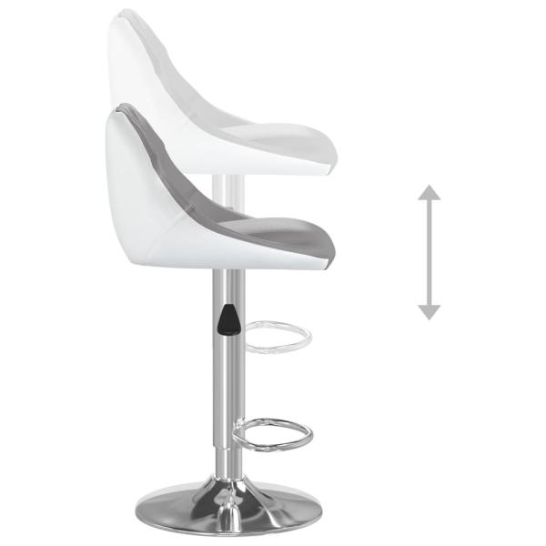 ARDEBO.de - Barhocker 2 Stk. Grau und Weiß Kunstleder