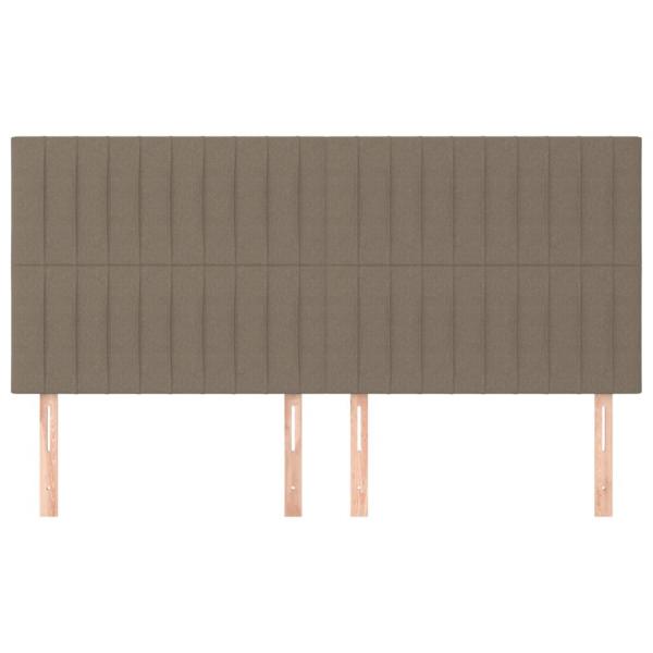 Kopfteile 4 Stk. Taupe 100x5x78/88 cm Stoff