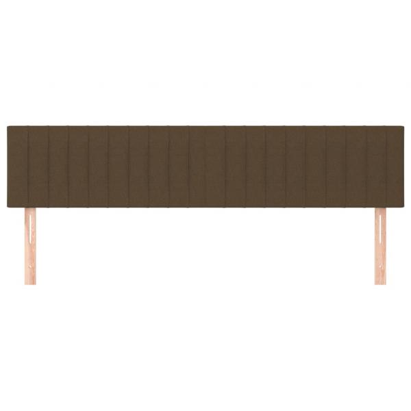 Kopfteile 2 Stk. Dunkelbraun 100x5x78/88 cm Stoff