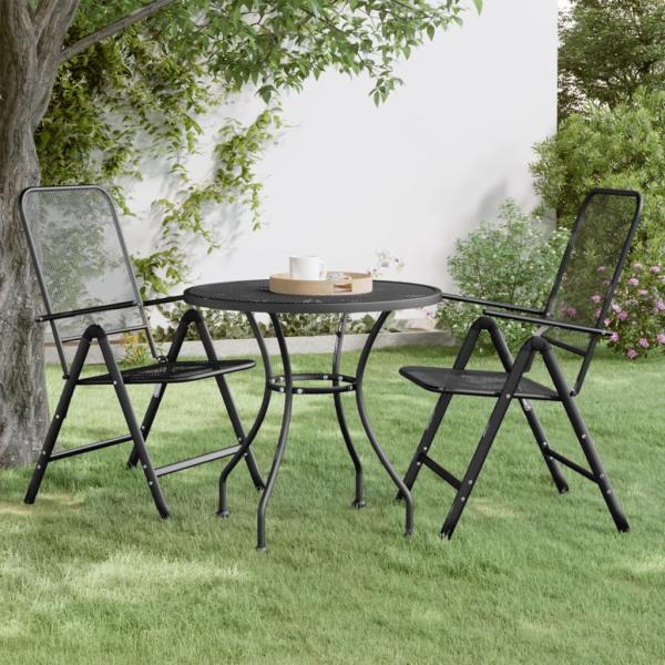 ARDEBO.de - Gartentisch Ø80x72 cm Streckmetall Anthrazit