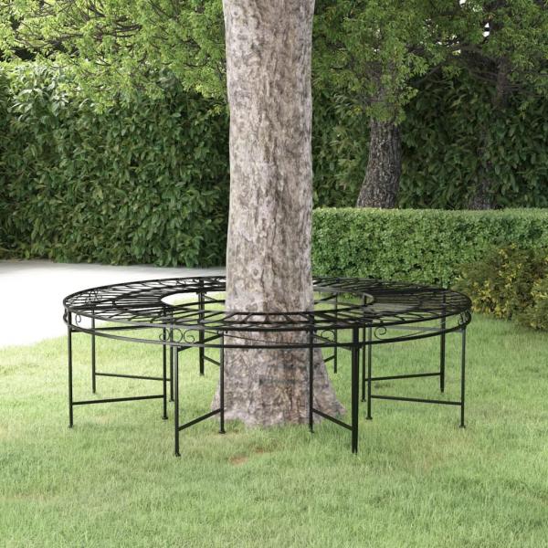 ARDEBO.de - Baumbank Rund Ø160 cm Schwarz Stahl