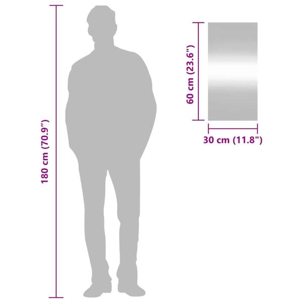 Wandspiegel 30x60 cm Glas Rechteckig